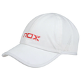 Cargar la imagen en la vista de la galería, Gorra deportiva Nox en color blanco brillante con logotipo bordado al frente en color rojo.