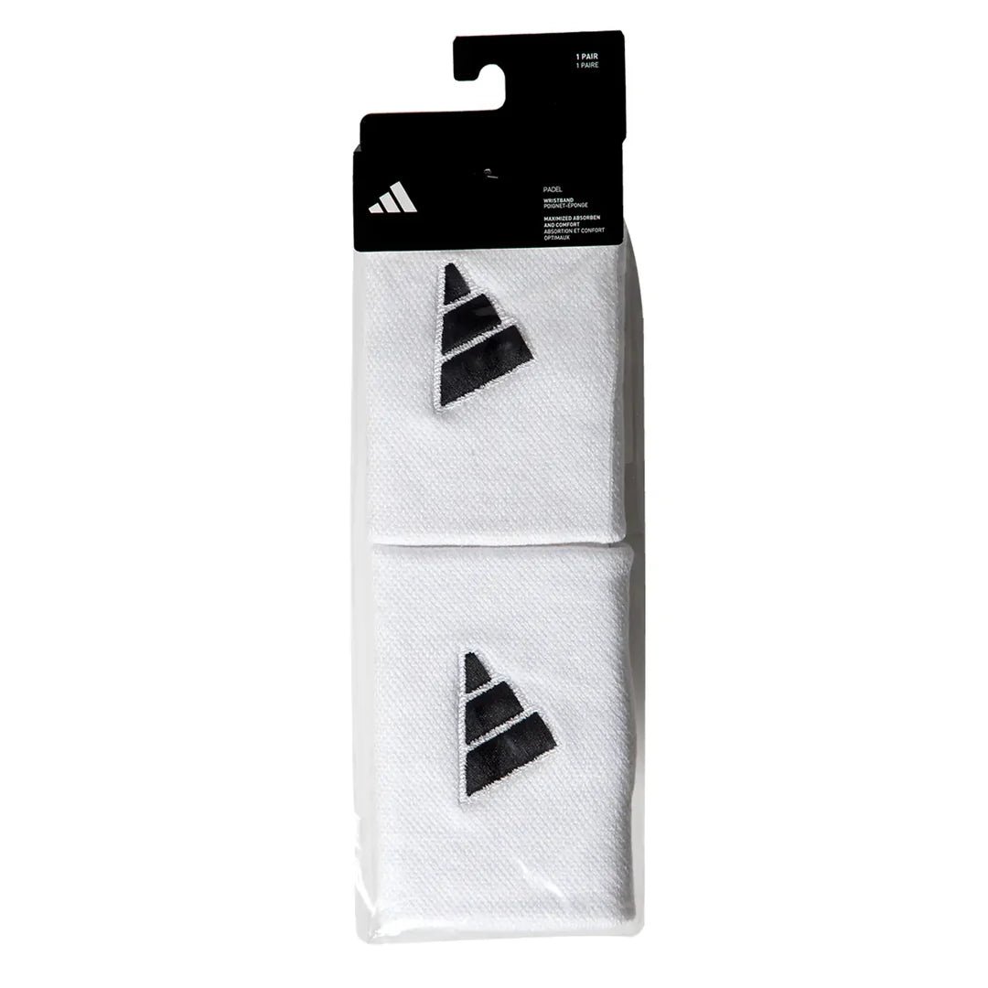 Muñequeras Adidas Largas Blanco Logo Negro