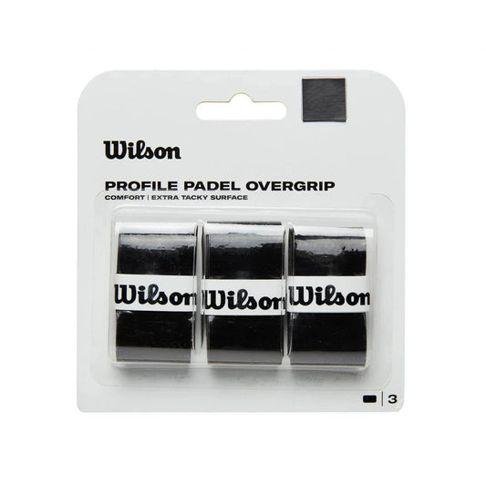 Overgrip Wilson Profile Padel Negro Liso 3 Pack