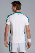 Load the image into the gallery view, Outfit completo Nox Blanco y Verde- Combinacion de polo y short para clubes de padel