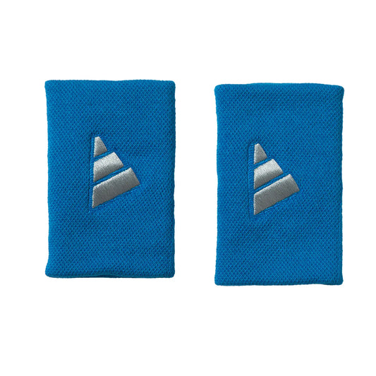Muñequeras Adidas Largas Azul Logo Gris