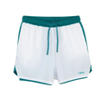 Cargar la imagen en la vista de la galería, Short de pádel Nox Pro Blanco con vivos Verde Hiedra- Ropa técnica transpirable para torneos. 
