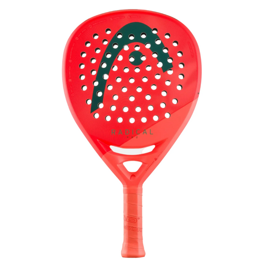 Pala de pádel profesional marca Head modelo Radical Pro colección 2026 en color rojo vibrante con detalles negros. 
