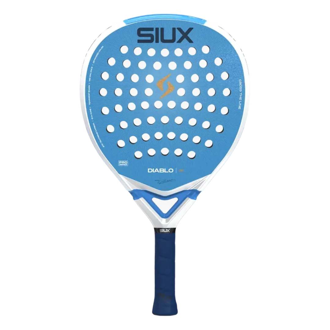 Pala de pádel Siux Diablo Pro SE 2026 de Tino Libaak en color azul y blanco