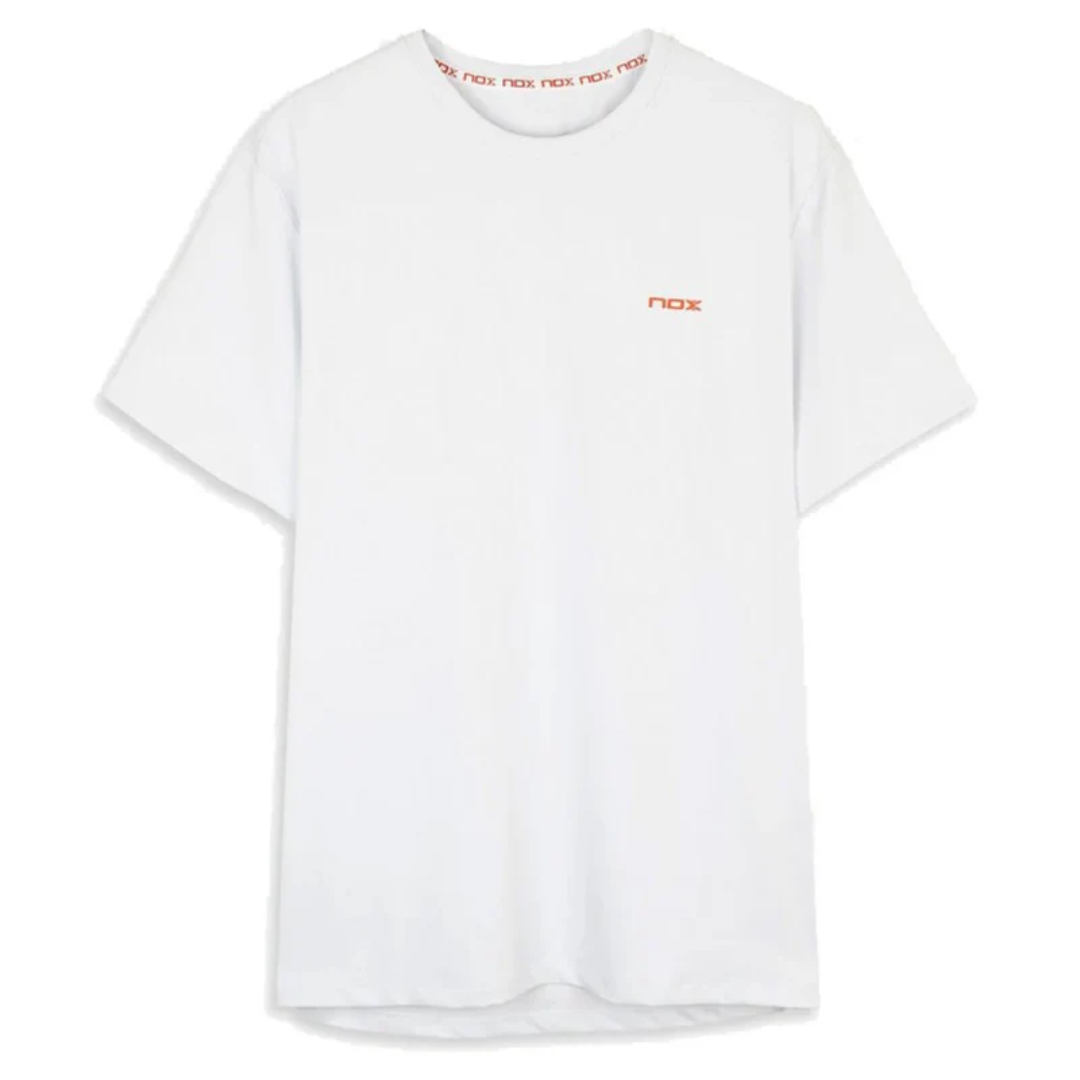 Camiseta de pádel Nox Team Regular Blanca, máxima frescura en la cancha, en Padel Storage México