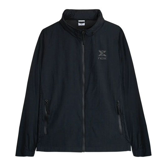 Chaqueta cortavientos de pádel Nox Team Negro para hombre, ideal para entrenamiento, en Padel Storage México