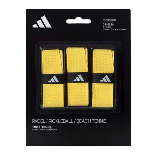 Pack de 3 overgrips Adidas Tacky Feeling Amarillo Perforado, absorción y estilo en Pádel Storage México