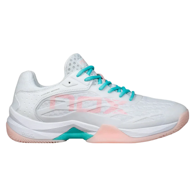 Tenis de pádel Nox AT10 Lux Blanco y Purpura para mujer, estabilidad y confort en Padel Storage 