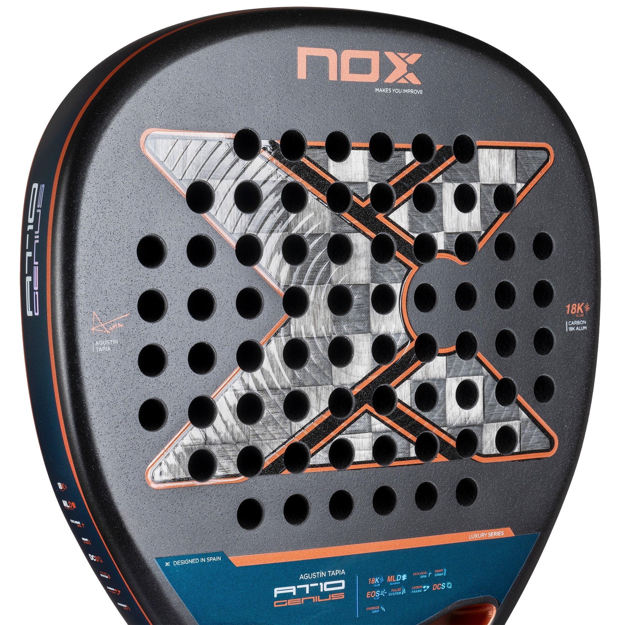 Pala Nox AT10 Genius Attack 18K 2025 By Agustín Tapia – Padel Storage