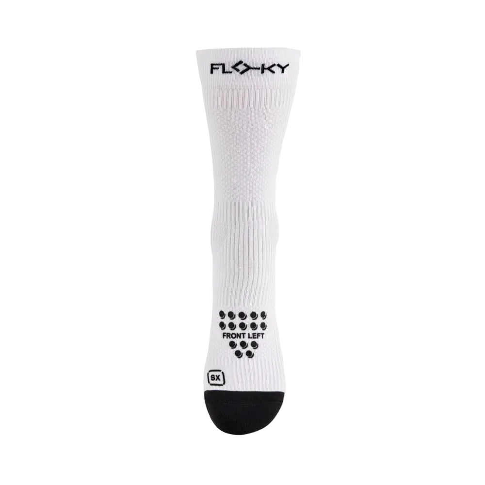 Calcetin técnico Floky S-MASH 3D Blanco con compresión avanzada para pádel en Padel Storage México