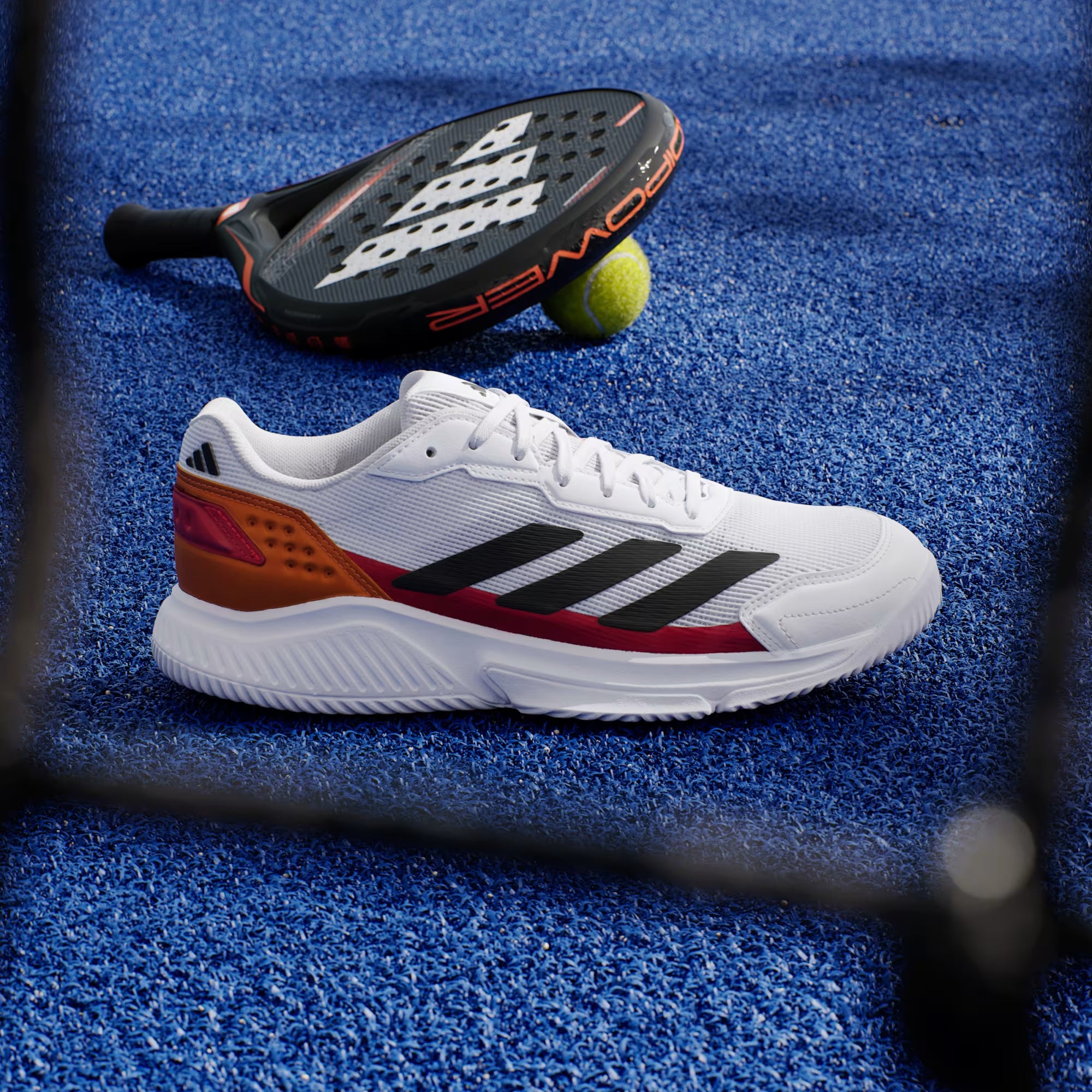 Tenis Adidas Courtquick de Padel Blanco/Rojo