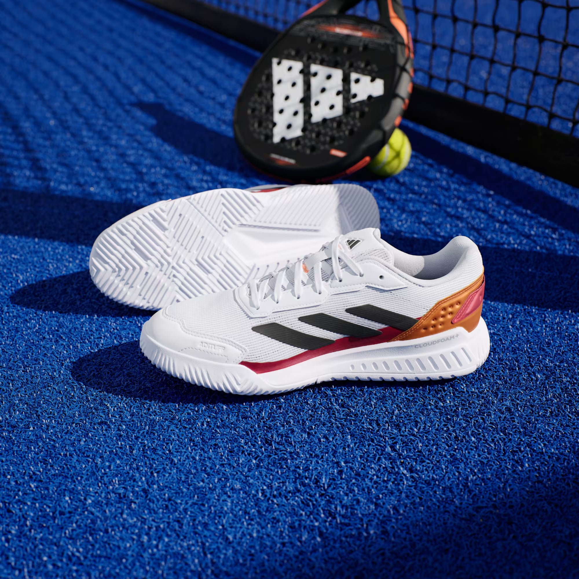 Tenis Adidas Courtquick de Padel Blanco/Rojo