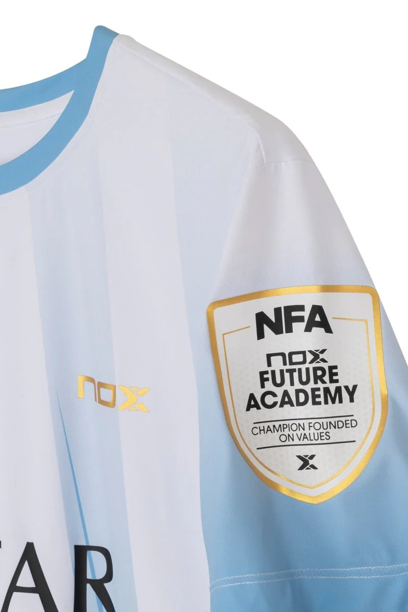 Camiseta Nox Sponsors AT10 By Agustin Tapia Azul Claro