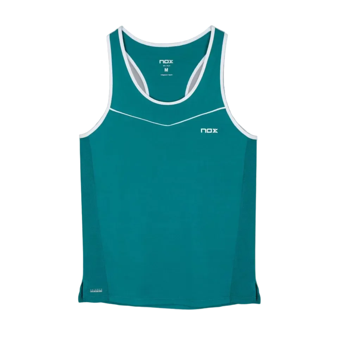 Camiseta de tirantes Nox Mujer Pro Verde Hiedra- Ropa de padel femenina de alto rendimiento 