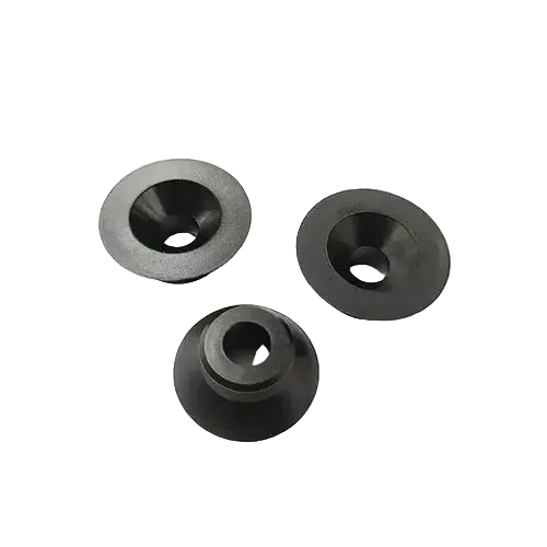 Set de empaques cónicos negros para instalación de vidrio en cancha de pádel 