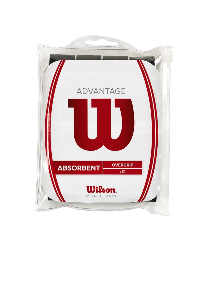 Wilson Advantage Overgrip Absorbent 12 Pack Black