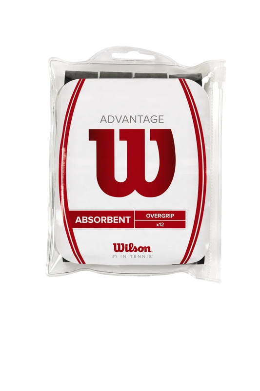 Wilson Advantage Overgrip Absorbent 12 Pack Black