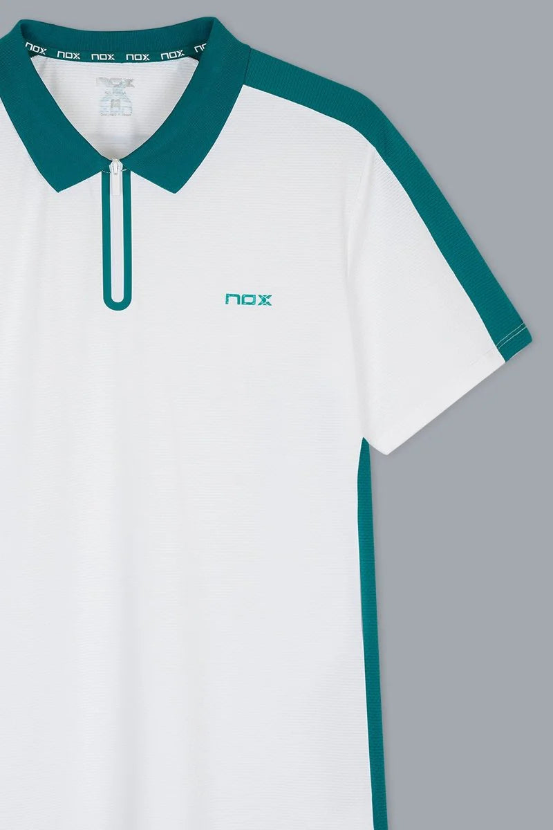 Cuello tipo polo con cierre de cremallera técnica Nox- Ropa de pádel premium para torneos 
