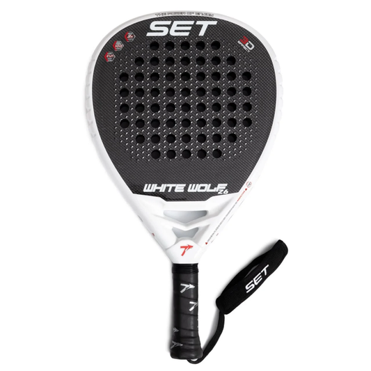 Pala de pádel SET Great Wolf 2026 carbono 18K forma lágrima dorada y negra, pala de potencia para jugadores avanzados en Padel Storage México