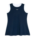 Load the image into the gallery view, Vestido de pádel Nox Mujer Team Azul 2026 en color azul marino con detalles blanco. Diseño de espalda olímpica que incluye malla interior integrada para mayor soporte y tejido elástico transpirable de alta calidad.  
