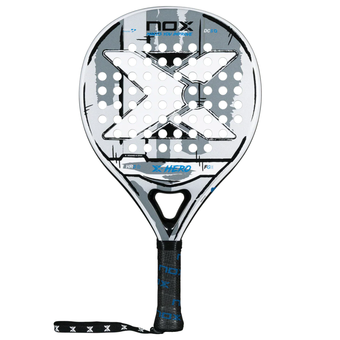 Pala de pádel Nox X-Hero White 2026, diseño elegante y control, en Padel Storage México